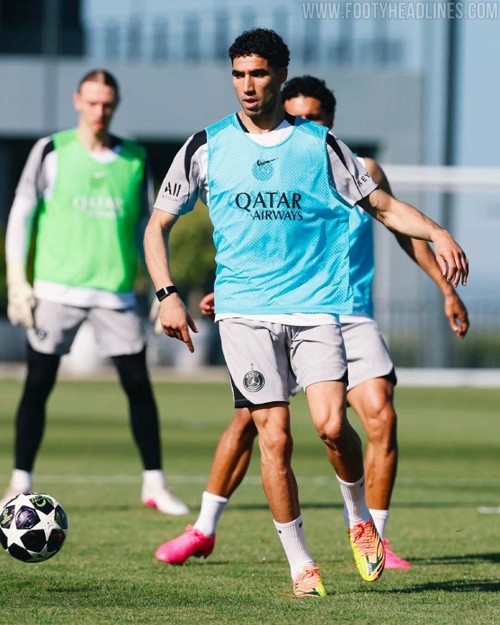 Hakimi Debuts New Orange-Yellow Under Armour Shadow Boots Ahead of Champions League Final